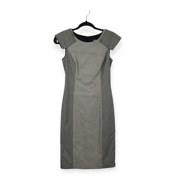 VERONIKA MAINE Dresses & Skirts - Veronika Maine Womens Black & White Size 6 Knee Length Short Sleeve Sheath Dress